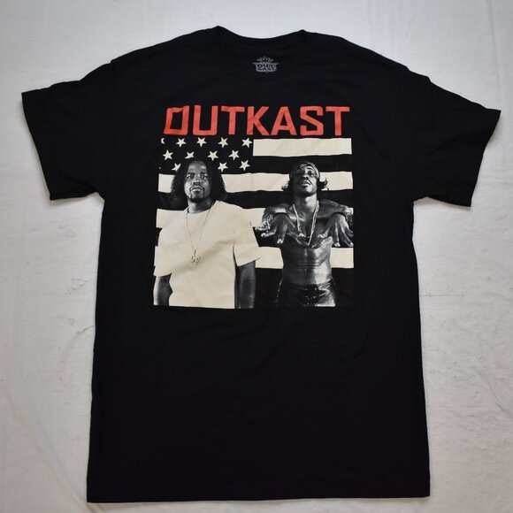 Outkast Mens Stankonia American Flag Graphic Rap Artist Black Shirt New S-3XL - Picture 1 of 3